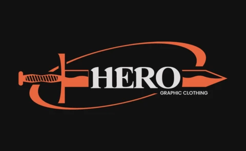 Marchio urbano audace con accenti di armi e modello di design t-shirt con swoosh dinamico