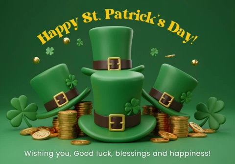 Editable Saint Patrick's Day Celebration Design Greeting Card Template