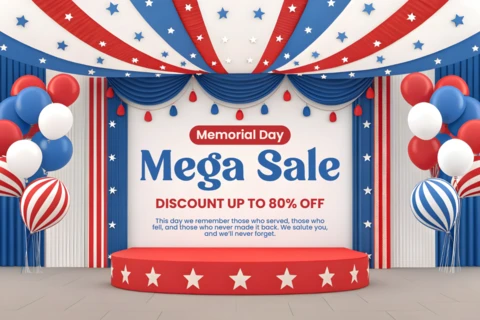 Patriotic Memorial Day Sale Template – Festive Design for Event Promotions