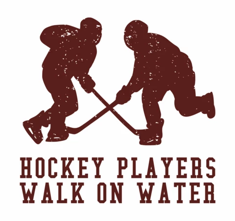 Hockey Player Silhouette Vintage T-shirt Design Template