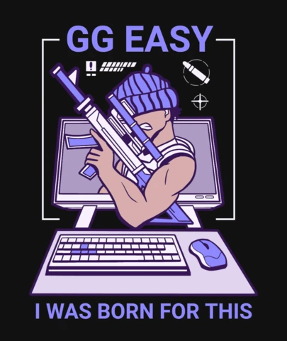 GG Easy Born to Dominate The Game T-Shirt Design Template