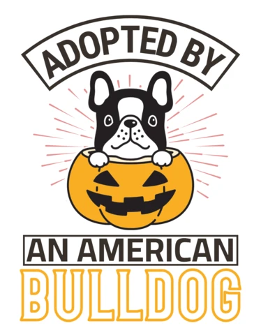 Verspieltes Halloween-Poster mit amerikanischer Bulldogge
