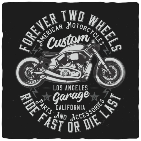 Motorcycle Garage Vintage T-shirt Design Template