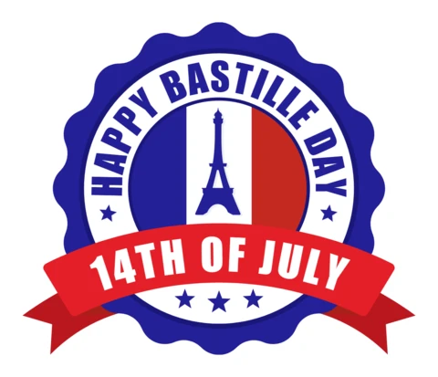 Happy Bastille Day Badge Logo Design Template