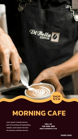 Plantilla de diseño de publicación de historias de Instagram de cafetería