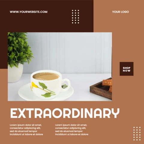 Buitengewone koffie instagram post ontwerpsjabloon