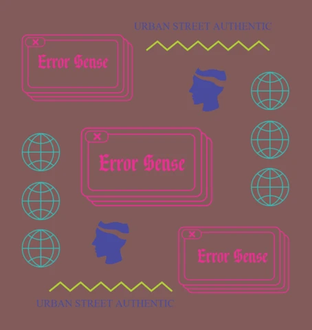 Urban Street Design Template with Error Message Graphics for Apparel