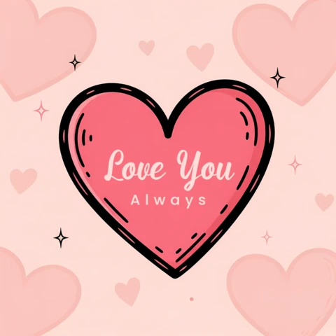 Heartfelt Love You Always Design Template for Greeting Cards