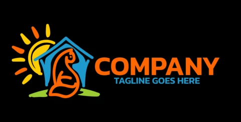 Modelo de design de logotipo de abrigo para animais de estimação