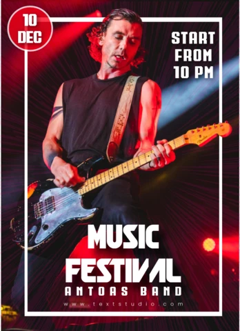 Diseño dinámico de plantilla de festival de música para promociones de conciertos