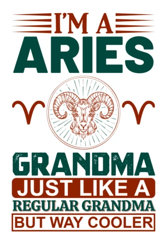Aries Grandma Vintage Design Template – Editable Fun Typography for Unique Gifts