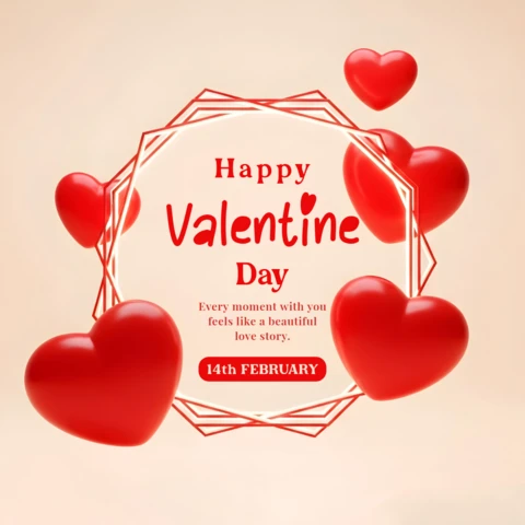 Plantilla de diseño de corazón para tarjetas de felicitación del Día de San Valentín