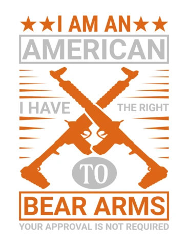 Bold Graphic Design Template: 'I Am An American' Second Amendment Art