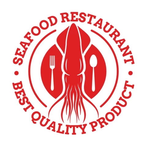 Modelo de design de logotipo de restaurante de frutos do mar