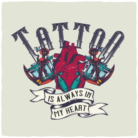 Tattoo Is Always In My Heart T-shirt Design Template