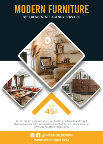 Modern Furniture Design Template for Real Estate Flyers