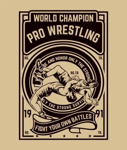 Designvorlage für professionelles Wrestling-T-Shirt