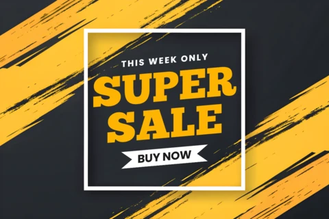 Bold Sale Announcement Template with Brush Stroke Design for Promotional Flyers