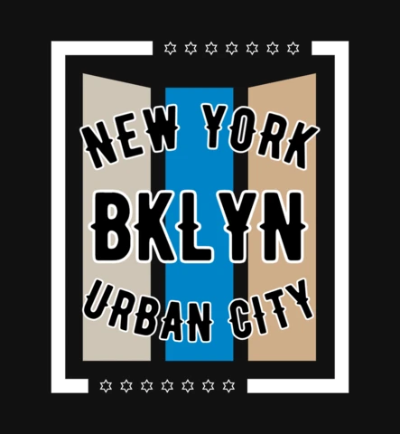 Brooklyn Urban City Typography T-Shirt Design Template