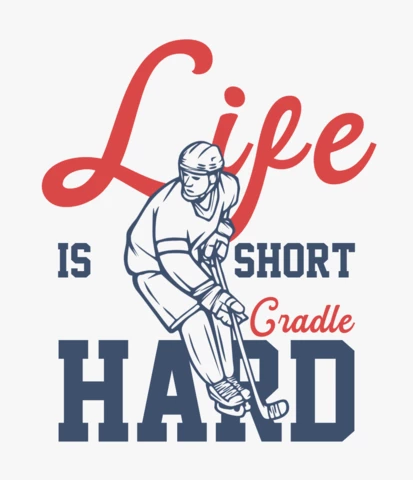 Life Is Short Think Hard With Hokey Player Vintage T-shirt Design Template
