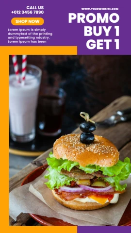 Impactful Ad Restaurant Instagram Story Post Design Template
