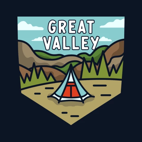 Modello di badge da campeggio Great Valley