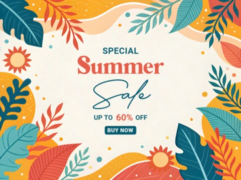 Vibrant Summer Sale Design Template – Editable Promotional Graphic