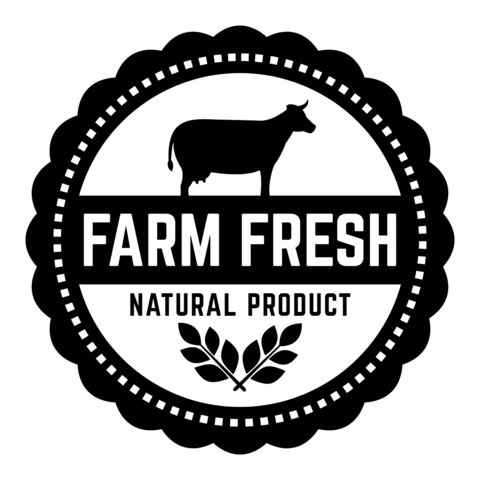 Modello di logo naturale fresco di fattoria