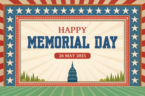 Vintage Americana Memorial Day Celebration Template Design