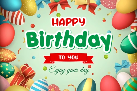 Colorful Background Happy Birthday Design Template