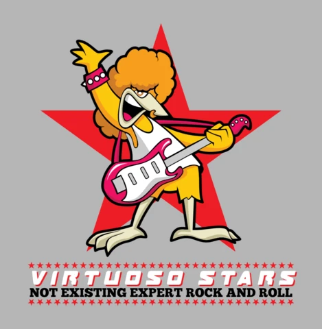 Rock Music Cartoon Character T-Shirt Template