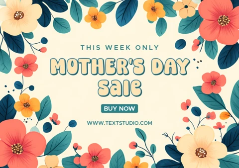 Floral Mother's Day Sale Design Template - Editable Spring Aesthetic