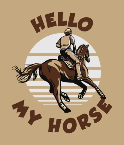 Modèle de conception de t-shirt vintage homme à cheval