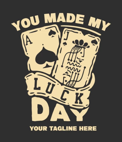 Modèle de t-shirt vintage avec cartes à jouer