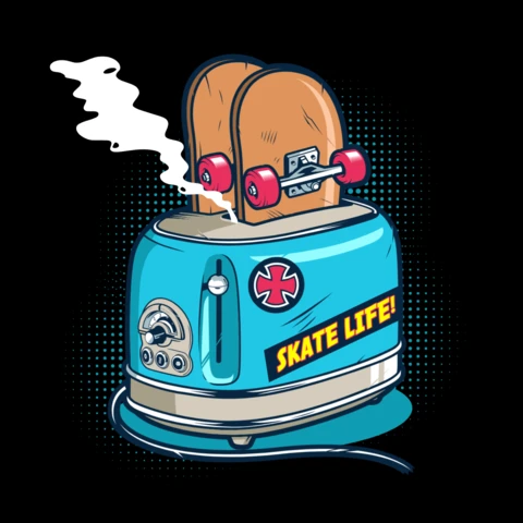 Plantilla de diseño de camiseta tostadora Skate life