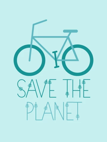 Ecology Save The Planet Bicycle T-shirt Template Design