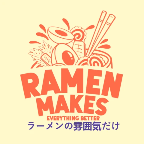 Ramen crée un modèle de design : style graphique ludique pour les amateurs de nourriture
