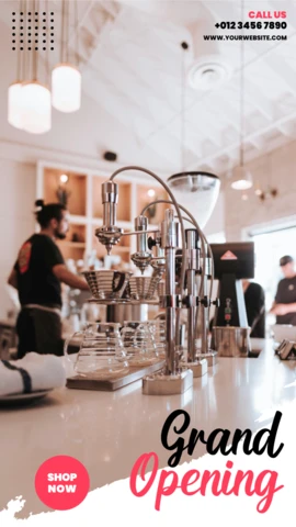 Grand Opening Restaurant Instagram Story Post Design Template