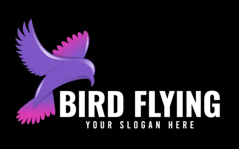 Colorful Flying Bird Logo Design Template