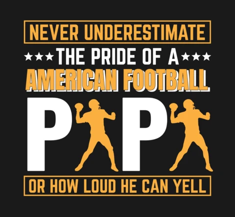 La fierté d'un joueur de football américain modèle de t-shirt de motivation