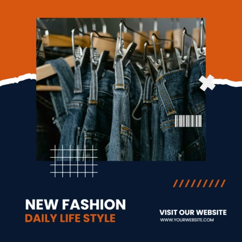 Fashion store social media post design template