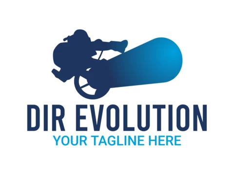 Designvorlage für blaues Logo eines Filmregisseurs