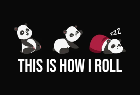 Cute Little Panda T-Shirt Design Template