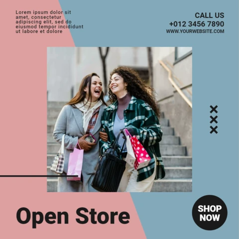 Open Store Sale Instagram Post Design Template