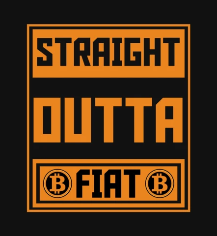 Plantilla de diseño de camiseta de bitcoin Straight outta fiat