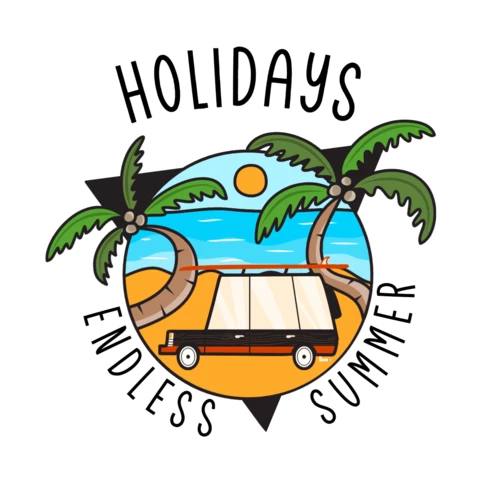 Holidays Endless Summer Badge Template Design