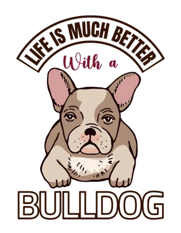 Bulldogge liebe t-shirt vorlage: das leben ist viel besser mit einem haustier