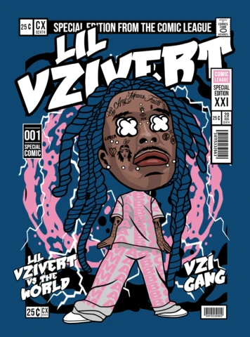 Modèle de conception de couverture de magazine de personnage de dessin animé Lil Uzi