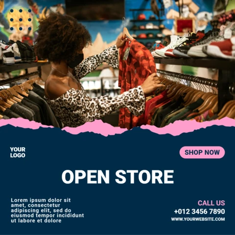 Woman Fashion Advertising Instagram Post Design Template