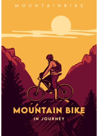 Modèle d'affiche de voyage en VTT
